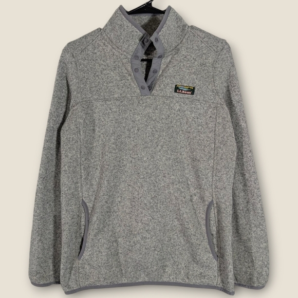 L.L.Bean Women's Fleece Sweater Pullover Size Small in Pewter - Picture 1 of 5